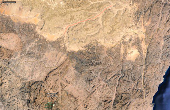 Wadi Zalaga: marked with a fine red line